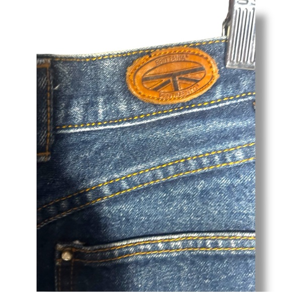 Classic Dark Blue Denim A-line High Waist Mini Skirt with Front and Back Pockets - Picture 8 of 9